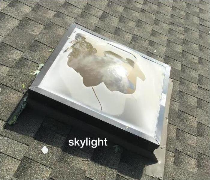 skylight broken from hail